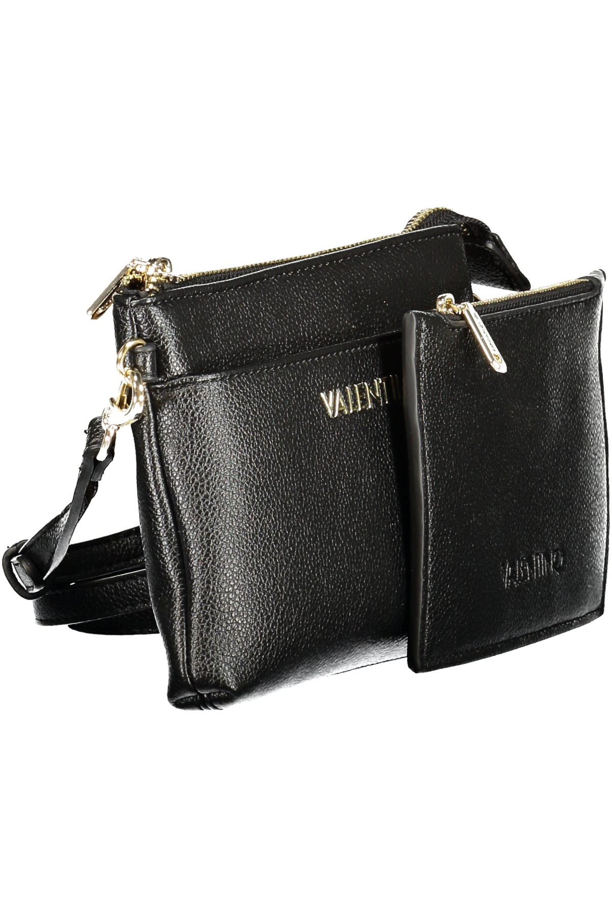 Valentino Wallet with adjustable and removable shoulder strap - Black