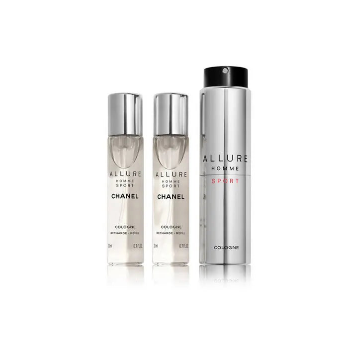 Chanel Allure Homme Sport Travel Spray Rechargeable Set 3 Pieces