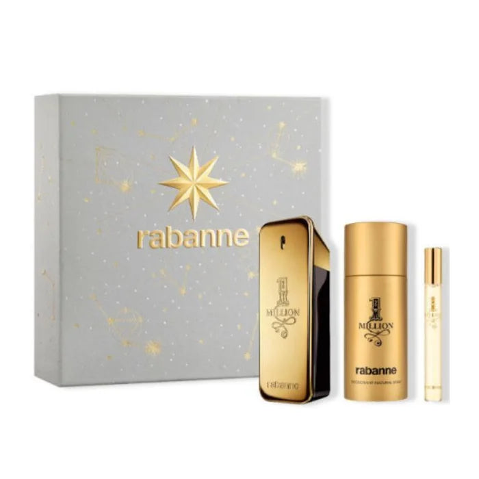Rabanne 1 Million Eau De Toilette Spray 100ml Set 3 Pieces