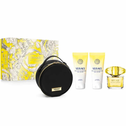 Versace Yellow Diamond Eau De Toilette Spray 90ml Set 4 Pieces