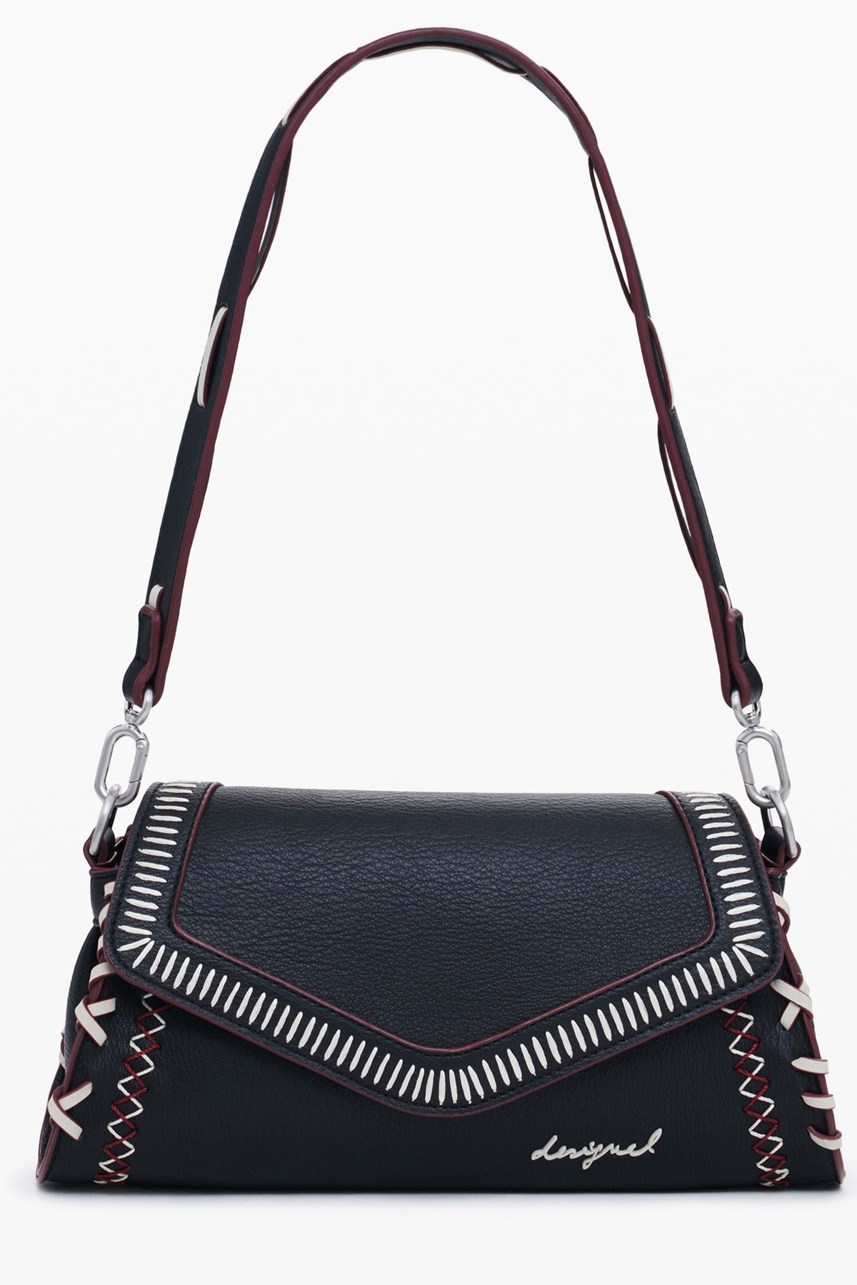 Desigual Manhattan Pespuntes Zarauz Bag with 1 removable shoulder handle - Black