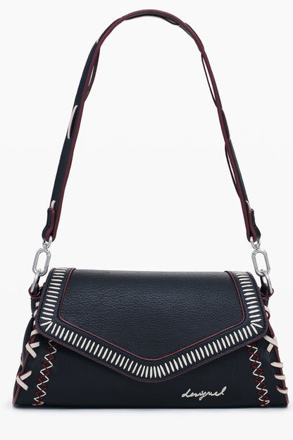 Desigual Manhattan Pespuntes Zarauz Bag with 1 removable shoulder handle - Black