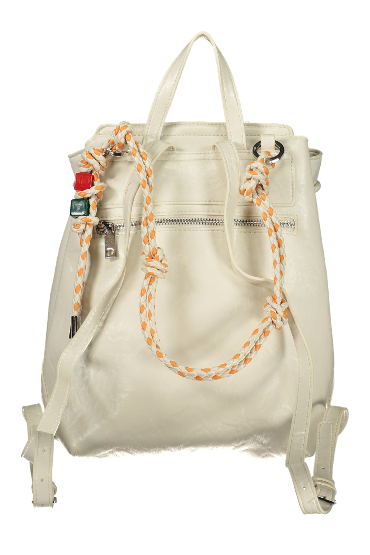 Desigual Half Logo Luena Mini Ecru Backpack - White