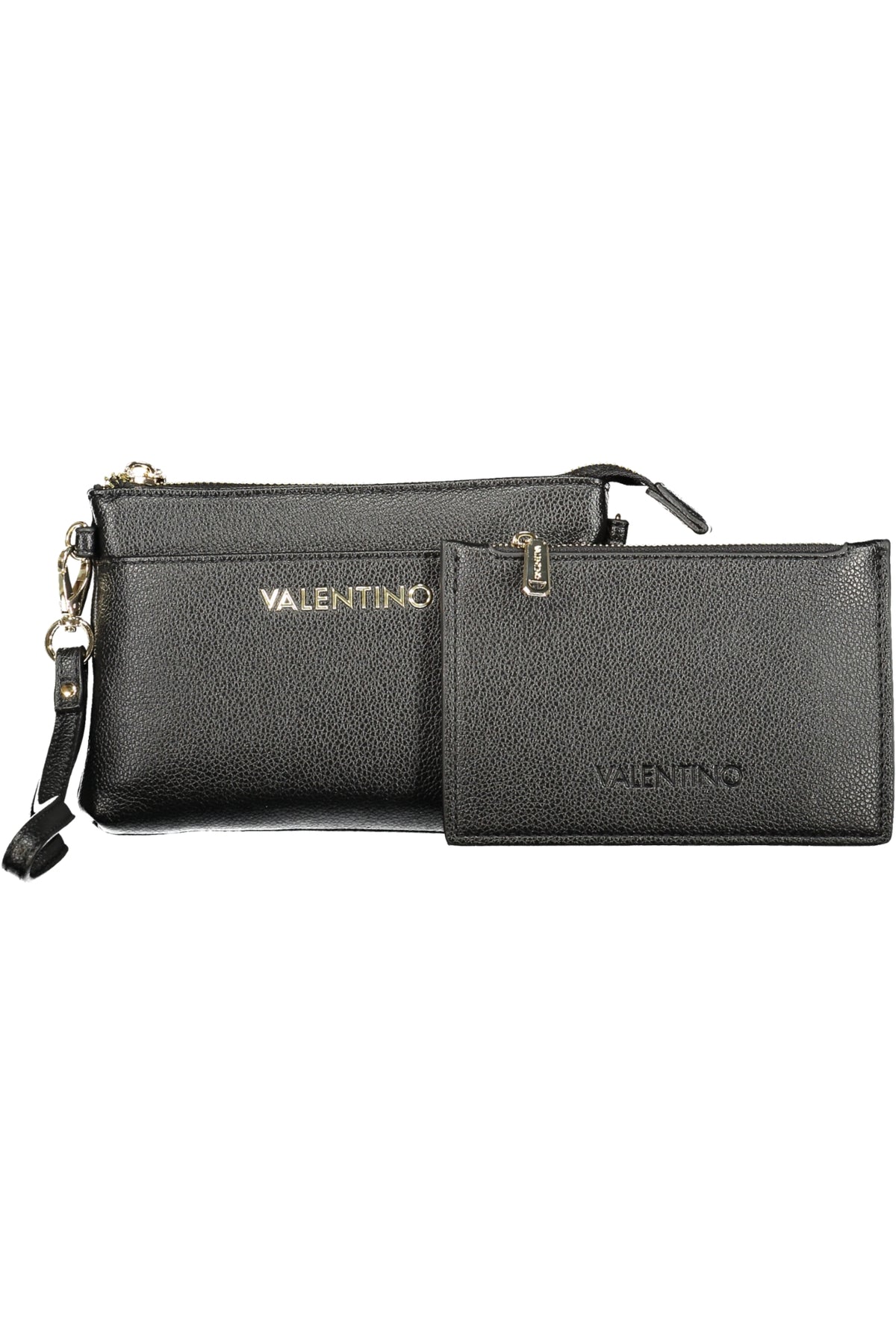 Valentino Wallet with adjustable and removable shoulder strap - Black